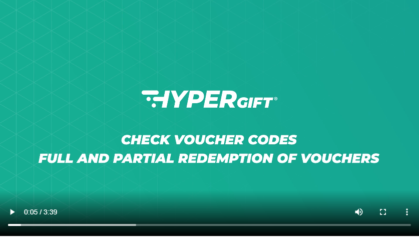 Check voucher codes. Full and partial redemption of vouchers